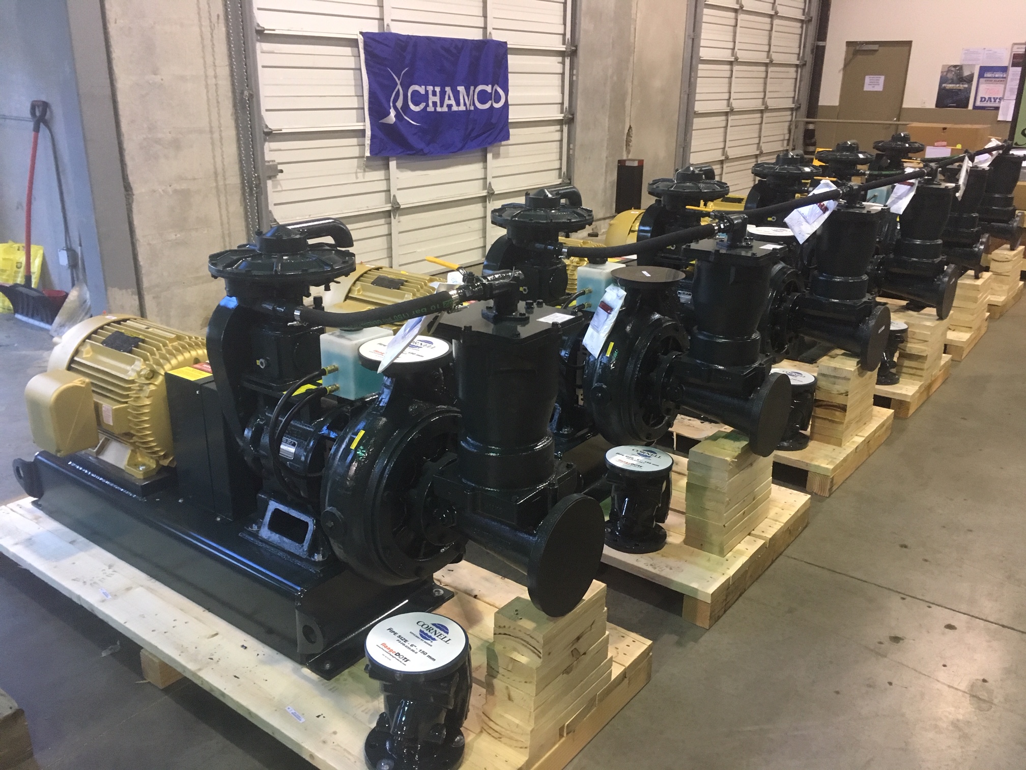 12 Cornell readi-prime industrial pumps in shop