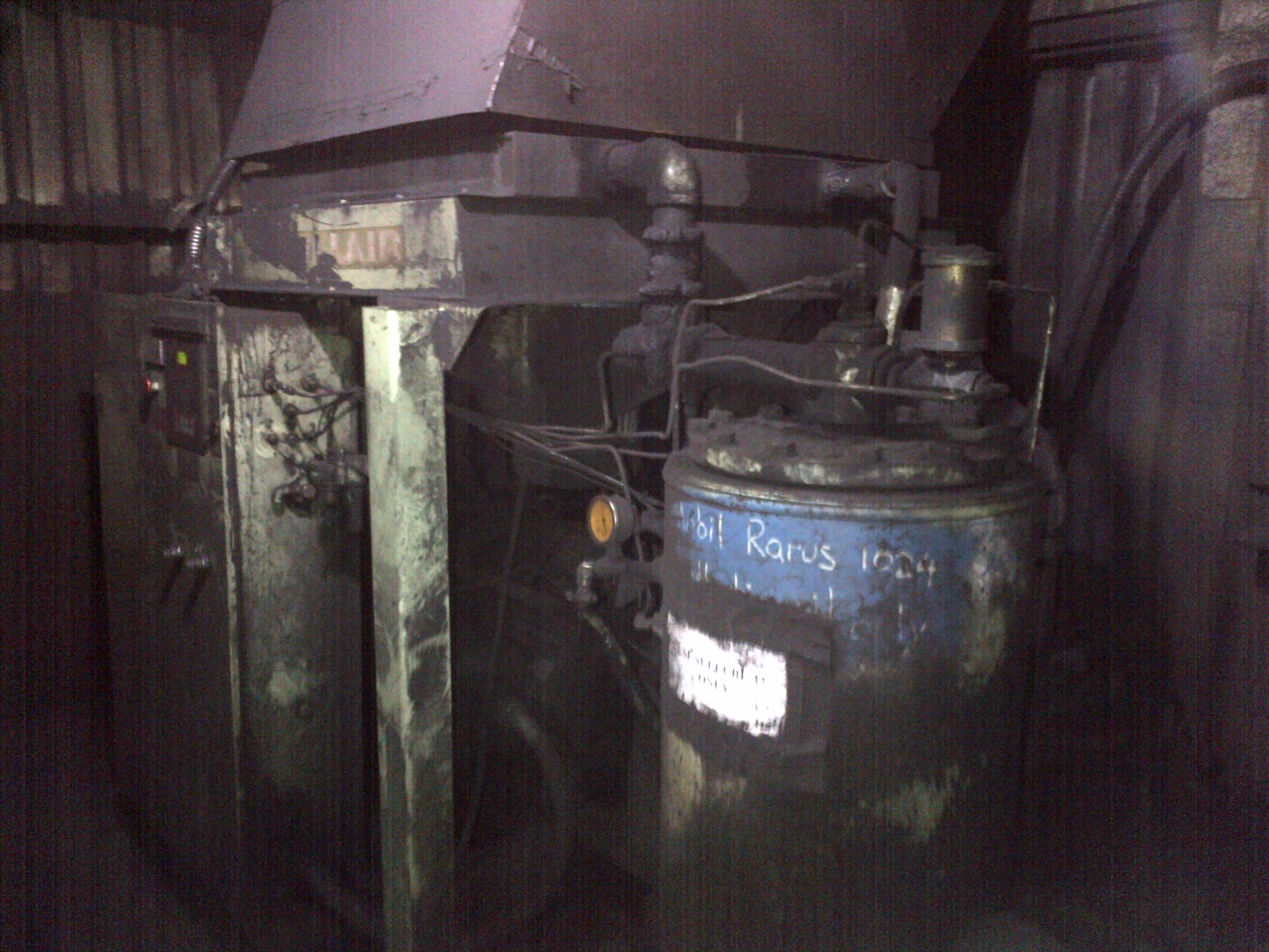 Old Sullair compressor in mine Old Sullair compressor in mine