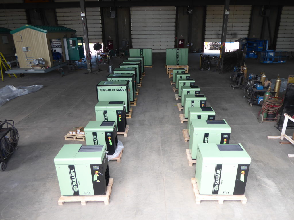 Sullair Air Compressors in warehouse
