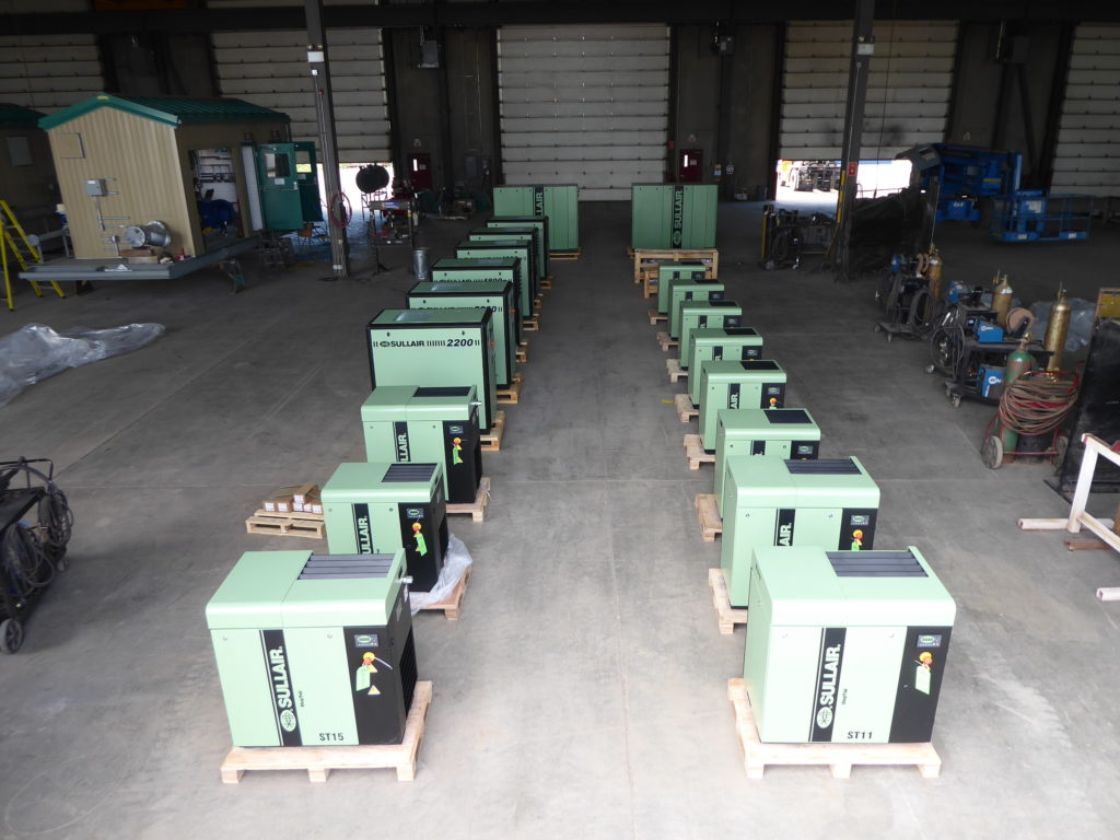 Sullair Compressor Line-Up Sullair Air Compressors in warehouse
