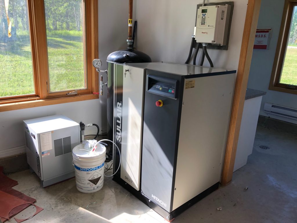 sullair-scroll-compressor Sullair scroll air compressor at water treatment plant