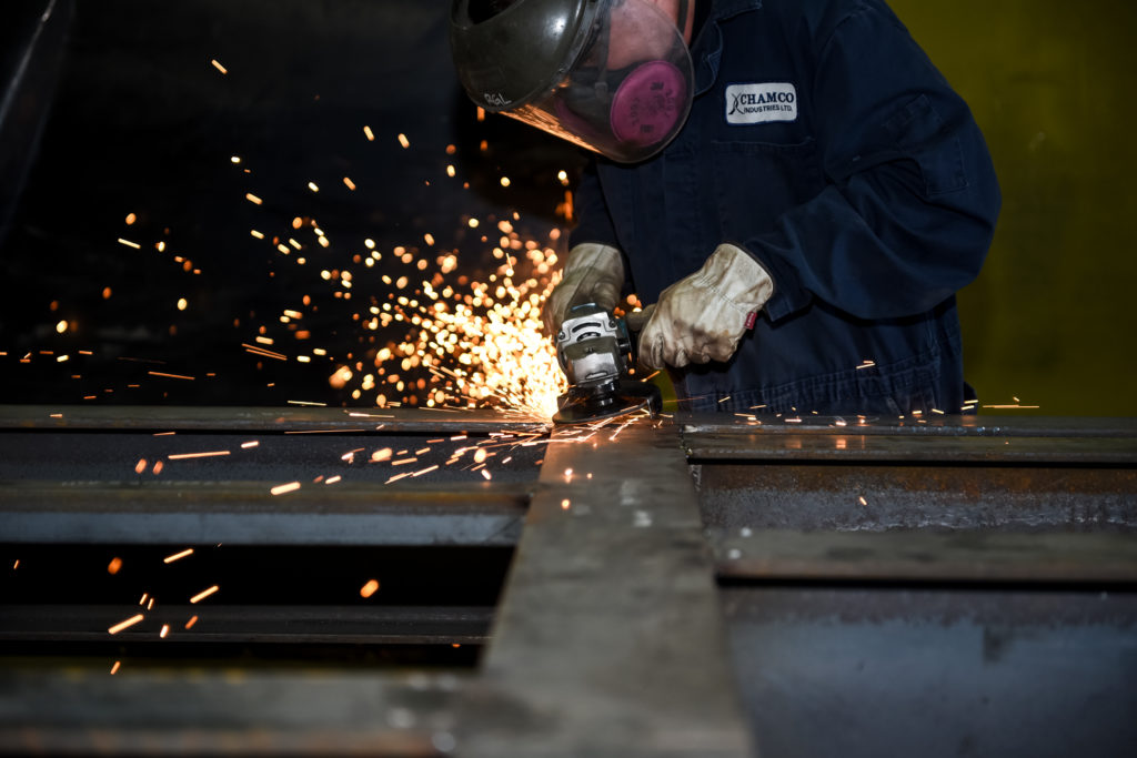 chamco-technician technician fabricating engineered air compressor system