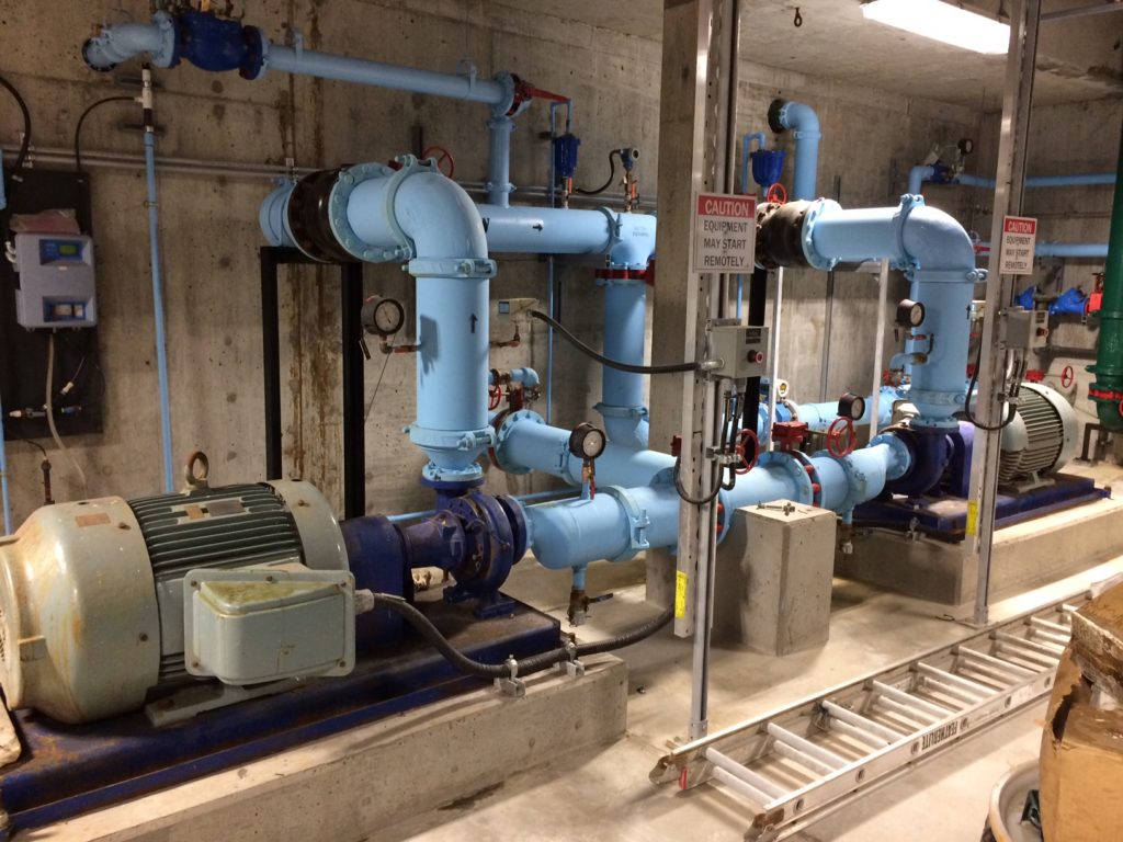 pump system at a water treatment plant