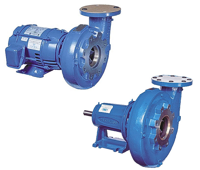 Two inline and end suction pumps.