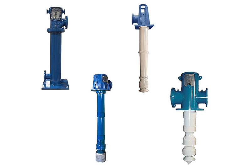 Four vertical pumps.