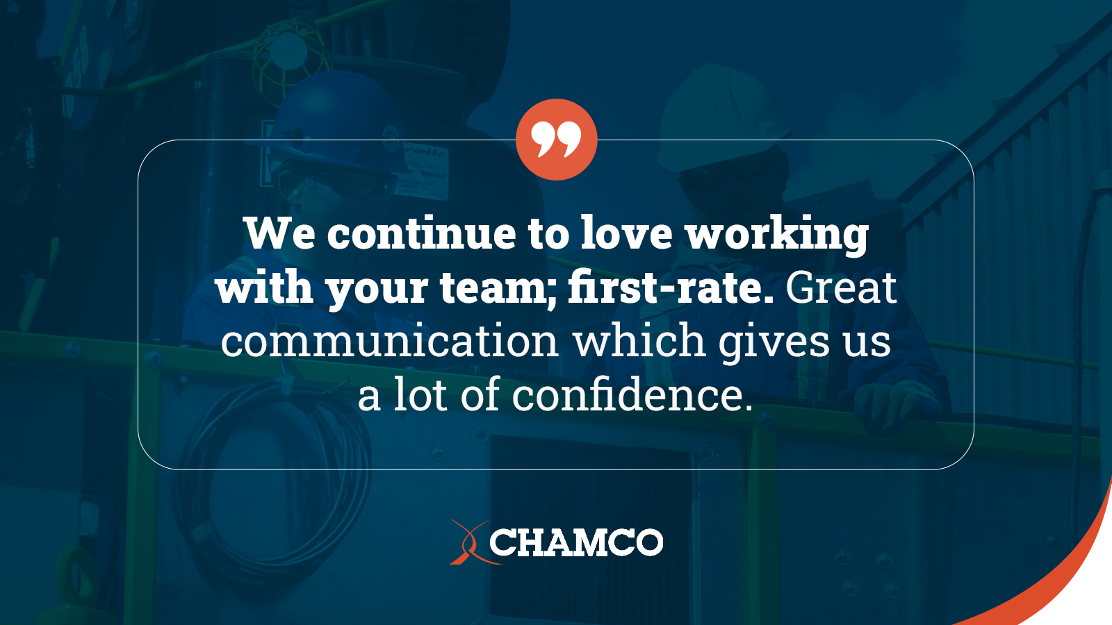 "We continue to love working with your team;first-rate. Great communication which gives us a lot of confidence"