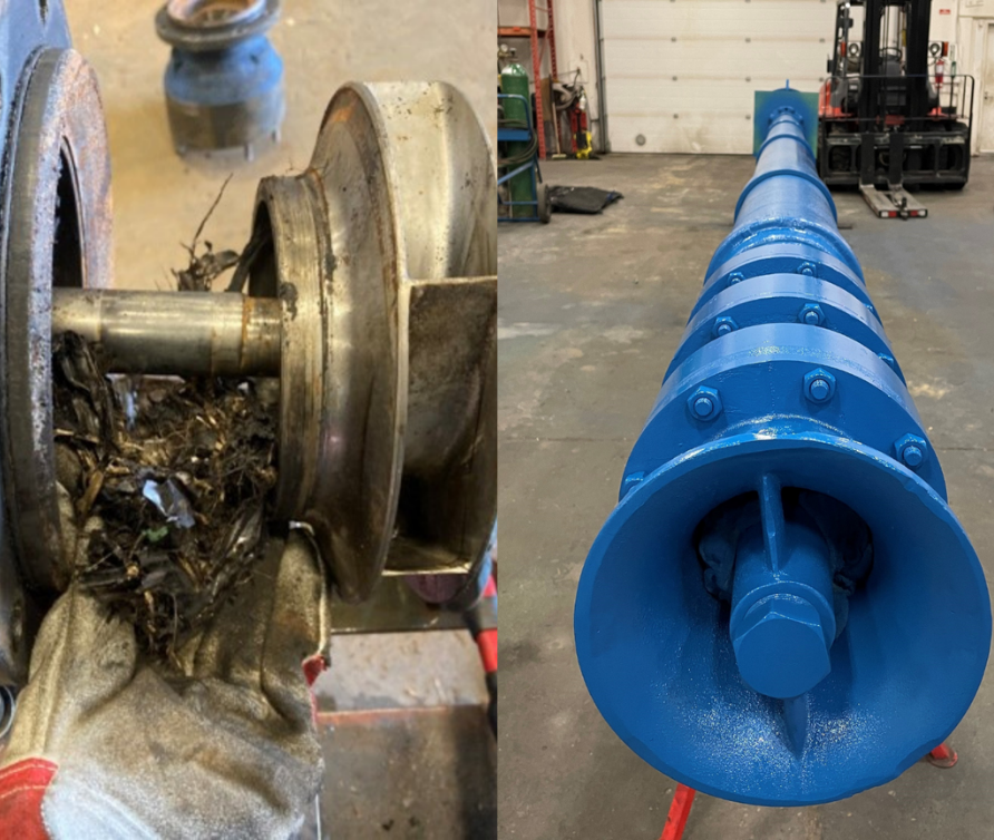 vertical turbine pump rebuild before and after
