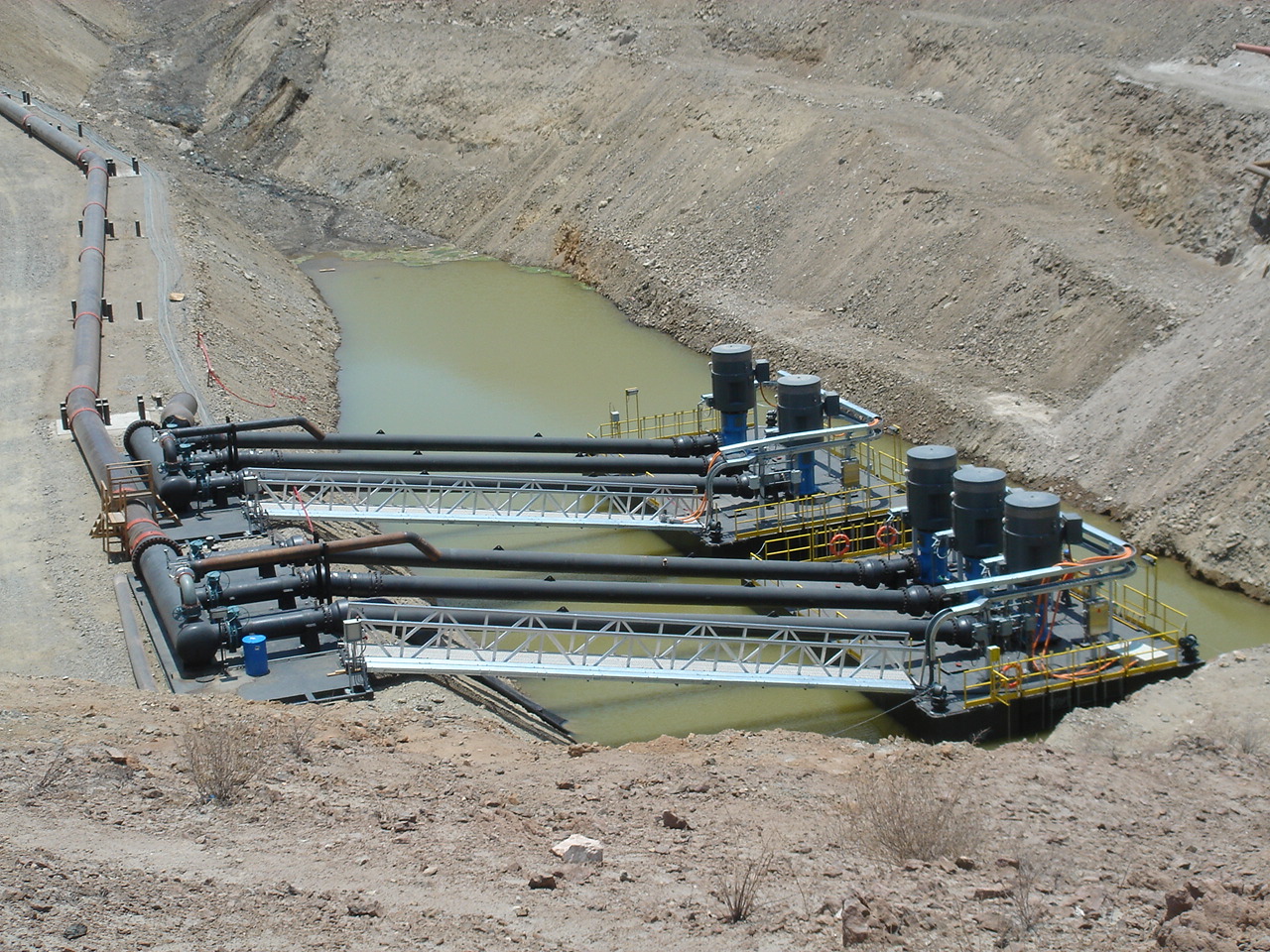 A pit dewatering station