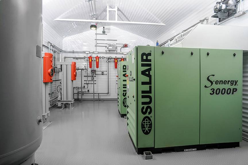 A Sullair air compressor ensures maximum energy efficiency.