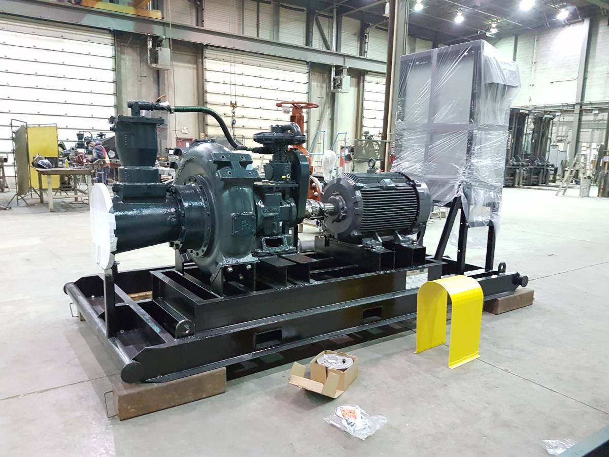 A pump system for mine pit dewatering project.