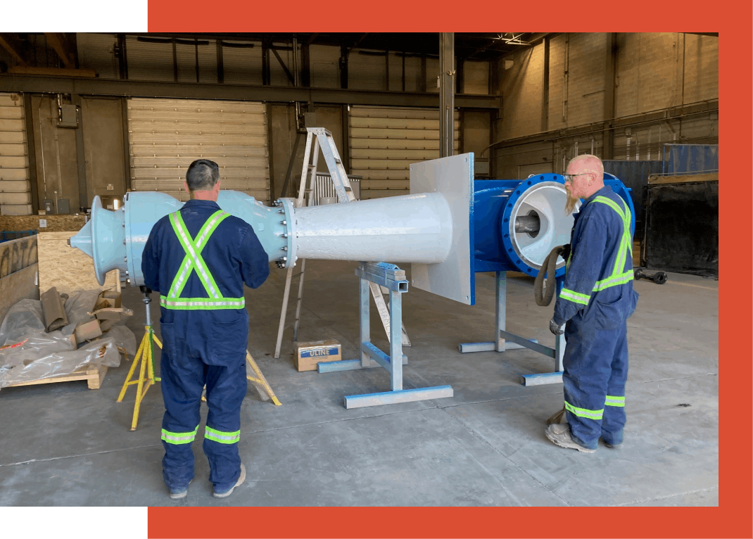 Technicians doing pump repair.