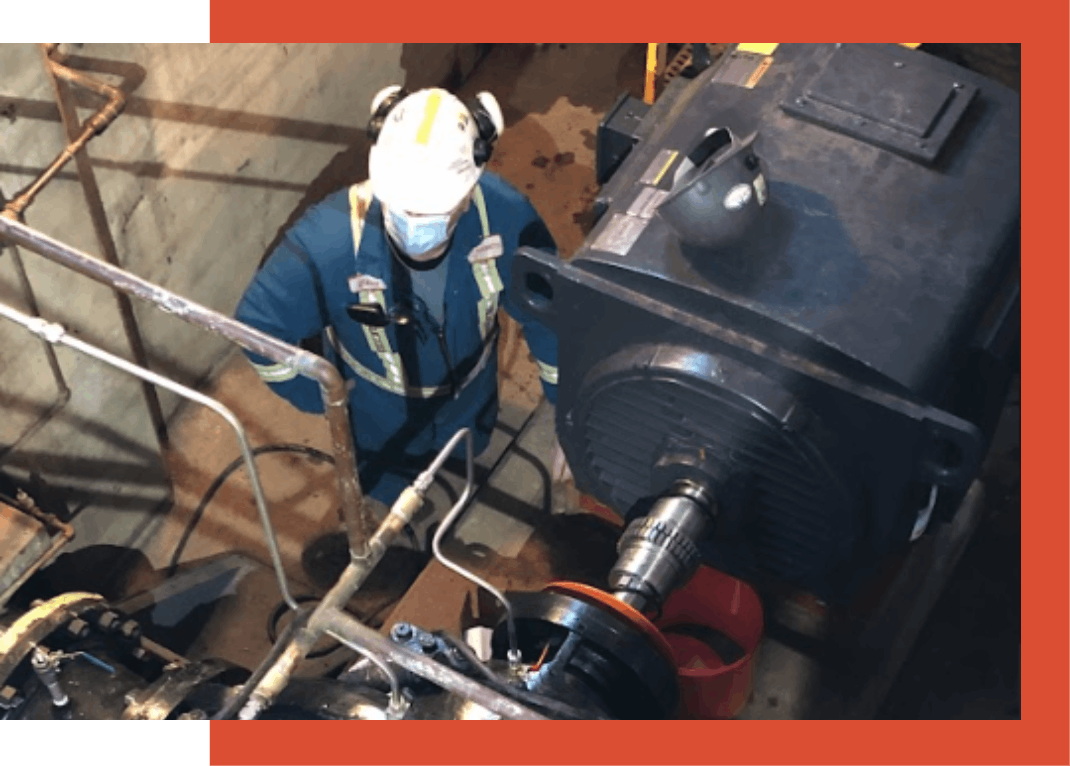 A pump being repaired by Chamco technician.